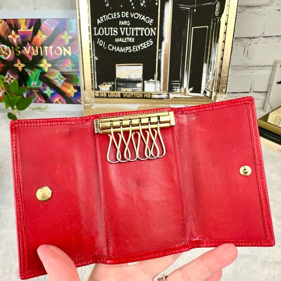 Louis Vuitton red Epi leather 6 key holder wallet keychain vintage custo… - Picture 8 of 16